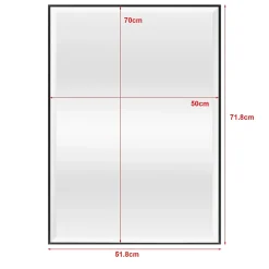 Miroir mural rectangulaire 72 x 52 noir Helloshop26
