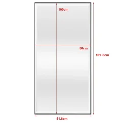 Miroir mural rectangulaire 102 x 52 noir Helloshop26