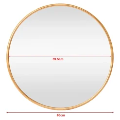 Miroir mural rond 60 cm aluminium aluminium Helloshop26
