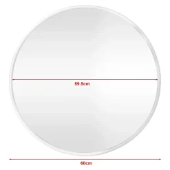 Miroir mural rond 60 cm blanc blanc Helloshop26
