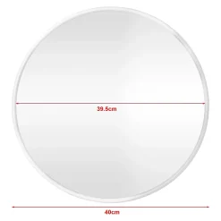 Miroir mural rond 40 cm blanc blanc Helloshop26