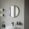 Miroir mural rond design de salle de bain, cadre en aluminium, verre 4mm - 8232 - Couleur et Noir, 60cm