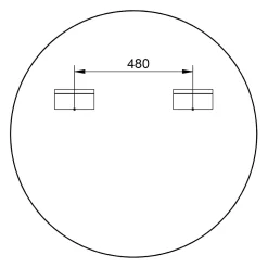 Miroir mural rond design de salle de bain, cadre en aluminium, verre 4mm - 8232 - Couleur et Blanc, 100cm