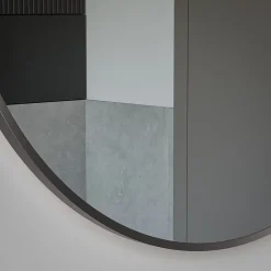Miroir mural rond design de salle de bain, cadre en aluminium, verre 4mm - 8232 - Couleur et Noir, 80cm