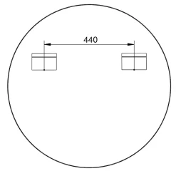 Miroir mural rond design de salle de bain, cadre en aluminium, verre 4mm - 8232 - Couleur et Noir, 80cm