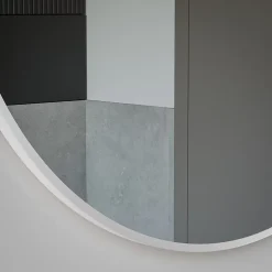 Miroir mural rond design de salle de bain, cadre en aluminium, verre 4mm - 8232 - Couleur et Blanc, 80cm
