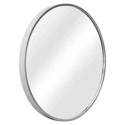 Miroir mural rond diamètre 50 cm argente Helloshop26