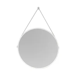 Miroir mural rond salle de bain lumineux LED suspendu, fontion chauffante anti-buée et lumière réglable, Diamètre 60 cm, 2884