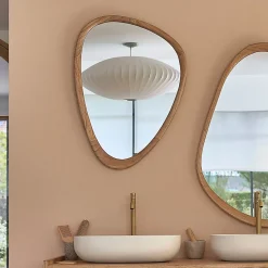 Miroir organique en mindi massif 75x60 cm