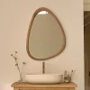Miroir organique en teck massif 75x60 cm