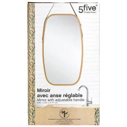 Miroir ovale lanière cuir 77x43cm - 5Five