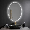 Miroir ovale LED 50x70 cm lumière dimmable 2700 6000 K, zone anti-buée et minuterie 60 min