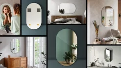 Miroir ovale 58x100 cm grand format intérieur 1 pièce