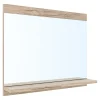 Miroir pour salle de bains Krildihana 60 x 50 x 12 cm effet chêne en.casa