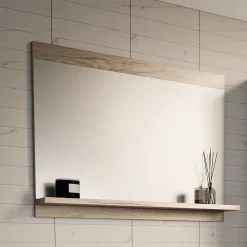 Miroir pour salle de bains Krildihana 60 x 50 x 12 cm effet chêne en.casa
