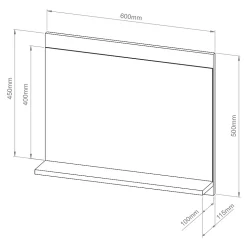 Miroir pour salle de bains Krildihana 60 x 50 x 12 cm effet chêne en.casa