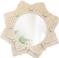 MIROIR REA BOHO 322048 53CM BEIGE 55X55X1CM