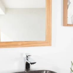 Miroir rectangle en teck massif 70x50 cm