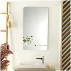 Miroir rectangulaire 40 x 70 cm SIMONA avec tablette en métal