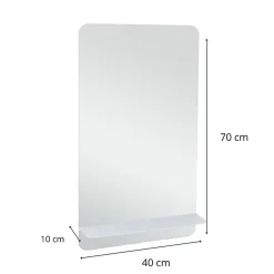 Miroir rectangulaire 40 x 70 cm SIMONA avec tablette en métal