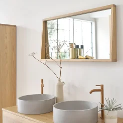 Miroir rectangulaire en chêne massif
