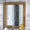 Miroir rectangulaire en teck massif Lazy 60 x 70 cm