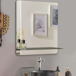 Miroir rectangulaire SORRENTO avec tablette en métal