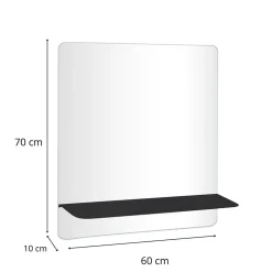 Miroir rectangulaire SORRENTO avec tablette en métal