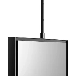 Miroir rectangulaire suspendu cadre aluminium noir, rotation 360, réglable en hauteur, pour salle de bain - 50x80cm - 2145
