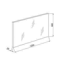 Miroir Rectangulaire 120X60 Avec Bordure Fil Lisse