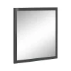 Miroir Rino, Miroir de salle de bain, 100% Made in Italy, 60x2h60 cm, Anthracite Brillant