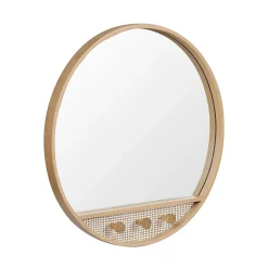 Miroir rond chêne NESTO 60x60cm