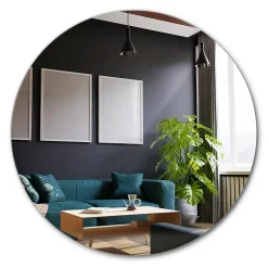 Miroir rond grand Tulup 100 cm sans cadre élégant 1 pièce
