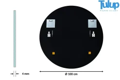 Miroir rond grand Tulup 100 cm sans cadre élégant 1 pièce