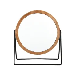 Miroir Rond Grossissant SATCHI Bois Acier Noir MSV