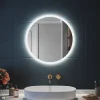 Miroir Rond Lumineux Salle de Bain LED Eclairage Intégré avec Fonction Anti-buée 60cm SIRHONA Mirroir Rond LED Rétro-éclairé