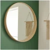 Miroir rond VALI en chêne naturel, 80 cm