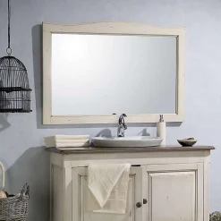 Miroir salle de bain - 140 cm en Acacia blanc vieilli - Garriguo