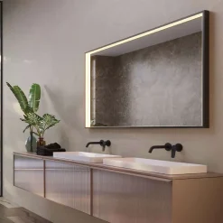 Miroir Salle de Bain LED Réglable 80x120cm - Noir Mat - Anti-Buée & Détecteur de Mouvement - ABILITY LEDIMEX