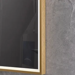 Miroir salle de bain LED 90x60cm anti buée avec cadre doré LB-126080G