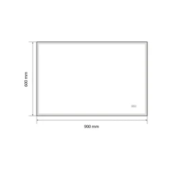 Miroir salle de bain LED 90x60cm anti buée avec cadre doré LB-126080G
