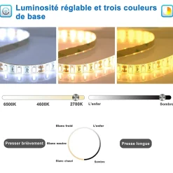 Miroir salle de bain LED 45x80cm tricolore + anti-buée + dimmable + mémoire, AICA SANITAIRE