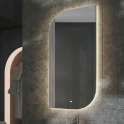 Miroir Salle de Bain LED Rétro-éclairé (3000K) - 60x110cm - Anti-Buée & Détecteur de Mouvement - CARDIF LEDIMEX