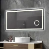 Miroir salle de bain LED 90x60cm anti buée avec LED 3 couleurs et loupe x3 LB-3612