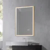 Miroir salle de bain LED 60x80cm anti buée avec cadre doré LB-126080G