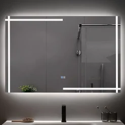 Miroir salle de bain LED 120x60cm anti buée et LED 3 couleurs LB-4693