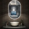 Miroir salle de bain LED 45x90cm tricolore + anti-buée + dimmable + mémoire, AICA SANITAIRE