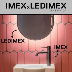 Miroir Salle de Bain LED Rétro-éclairé Réglable D60cm - Noir Mat - Commandes Tactiles & Anti-Buée - FUN LEDIMEX