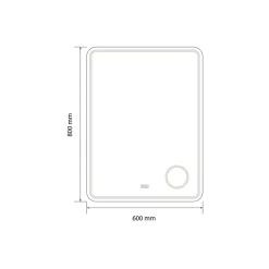 Miroir salle de bain LED 60x80cm anti buée avec LED 3 couleurs et loupe x3 LB-3612