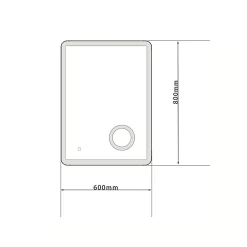 Miroir salle de bain LED 60x80cm anti buée avec cadre en aluminium noir et loupe grossissante x3 LuxuryBain